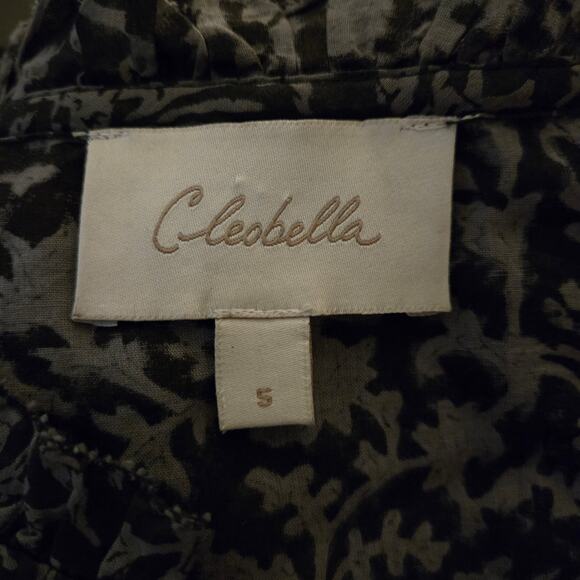 Cleobella Rachelle Mini Dress Raja Block Black Size S Floral Tie Front Tiered - Picture 12 of 14